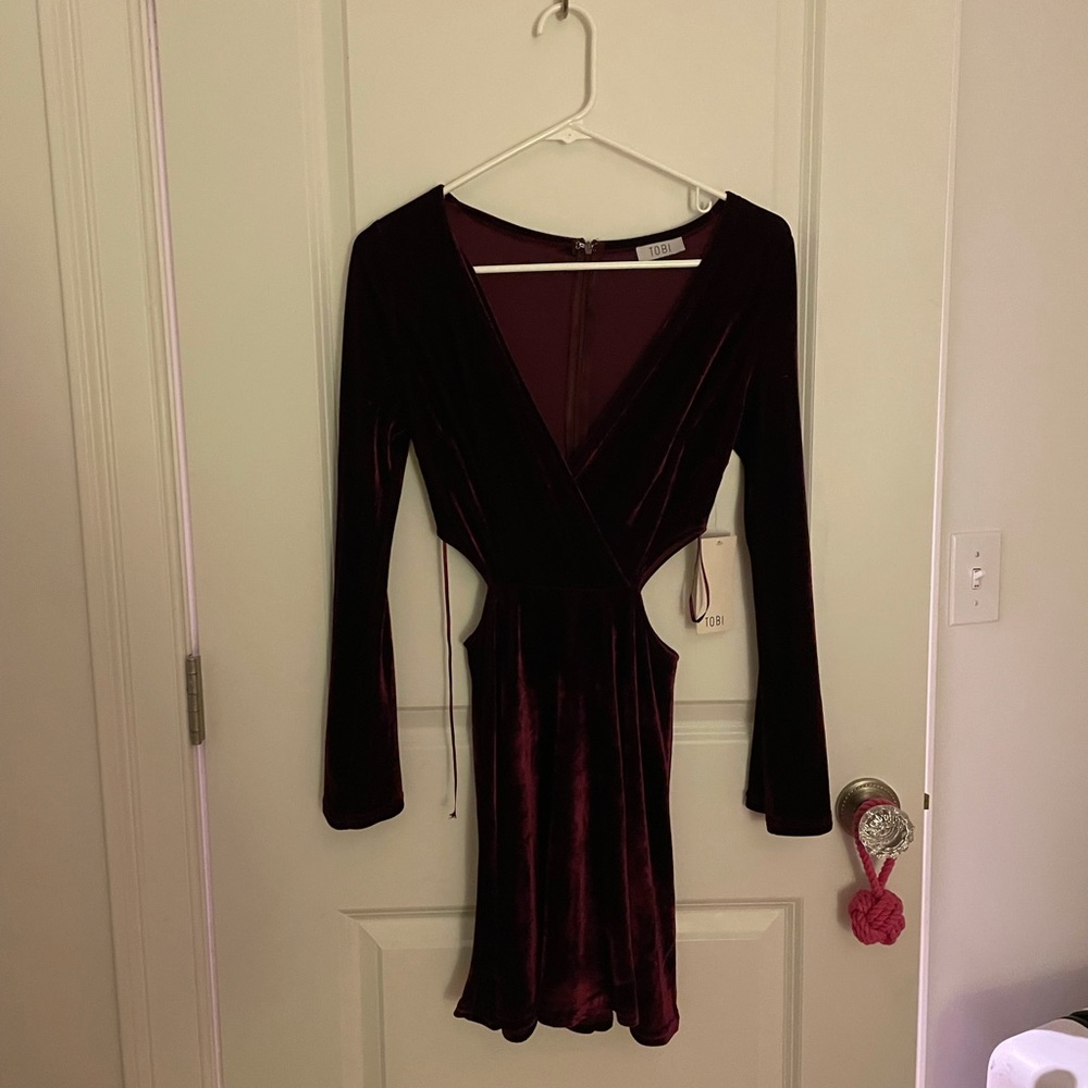 Velvet cutout dress